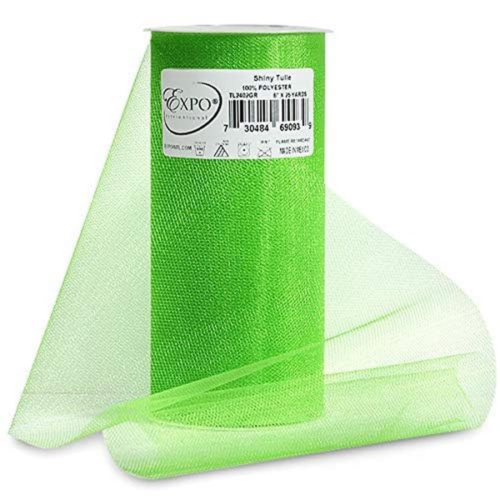 Expo Shiny Tulle Spool of 25-Yard, Green