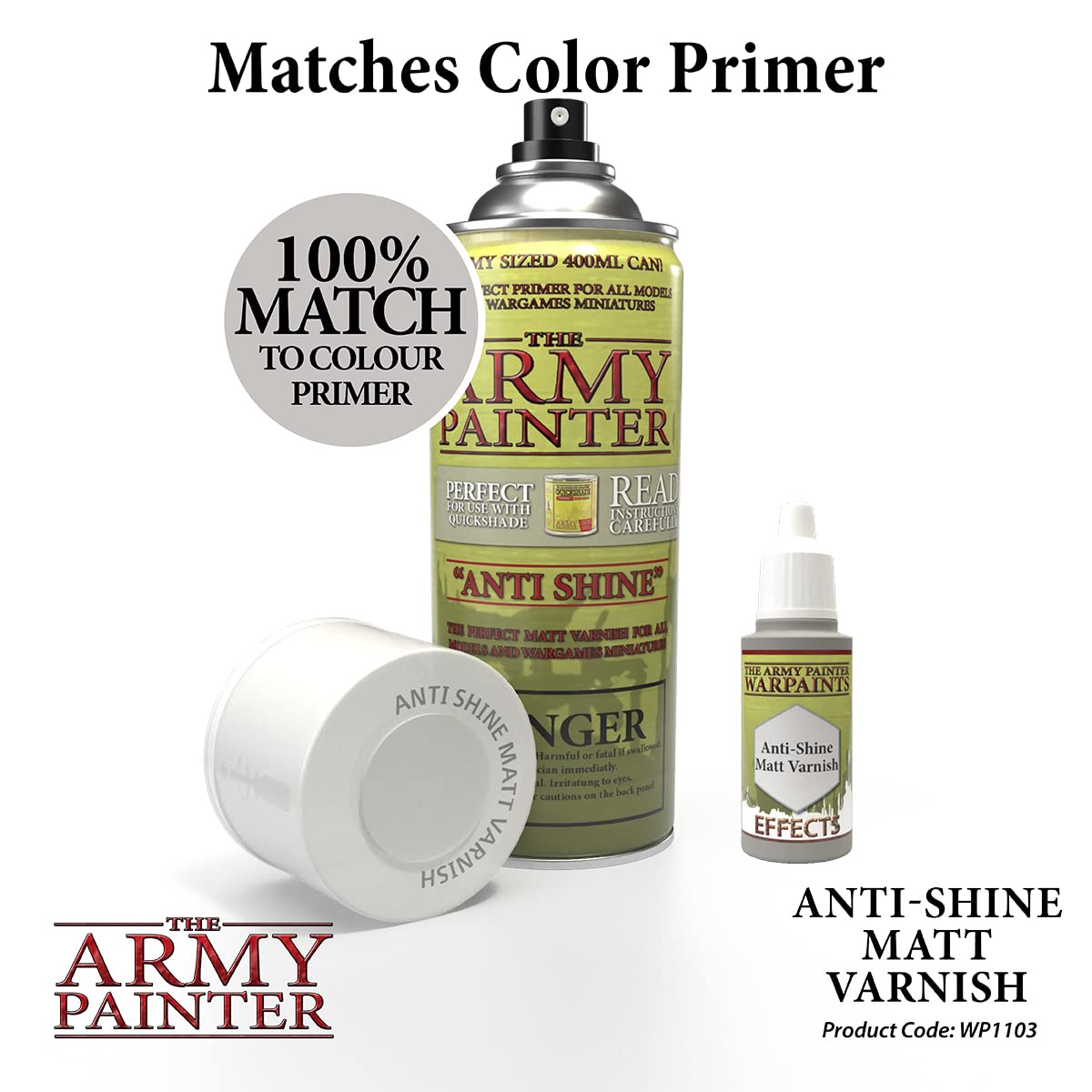 The Army Painter Anti Shine Matt Varnish for Miniature Painting - After Quickshade Matte Top Coat Acrylic Varnish for Miniatures - Matte Finish for Acrylic Model Paint, 18ml, Dropper Bottle