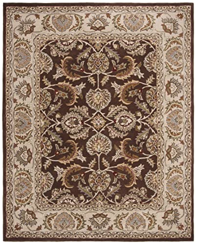 SAFAVIEH Heritage Collection 8' x 10' Brown / Ivory HG451A Handmade Traditional Oriental Premium Wool Area Rug