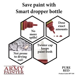 The Army Painter | Warpaint | Pure Red | Acrylic Non-Toxic Heavily Pigmented Water Based Paint for Tabletop Roleplaying, Boardgames, and Wargames Miniature Model Painting