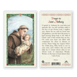 prayer to saint anthony holy card (hc9-030e) - laminated