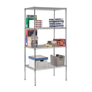 Sandusky Lee WS362474-C Chrome Steel Wire Shelving, 4 Adjustable Shelves, 800 lb. Per Shelf Capacity, 74" Height x 36" Width x 24" Depth, 4 Shelves