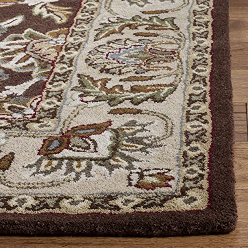 SAFAVIEH Heritage Collection 8' x 10' Brown / Ivory HG451A Handmade Traditional Oriental Premium Wool Area Rug