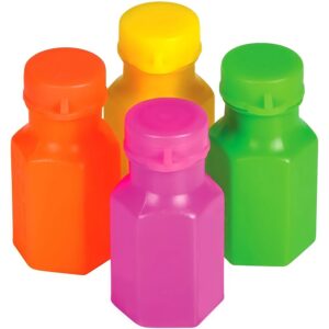 Rhode Island Novelty 1.75 Inch Neon Bubble Bottles, Pack of 48