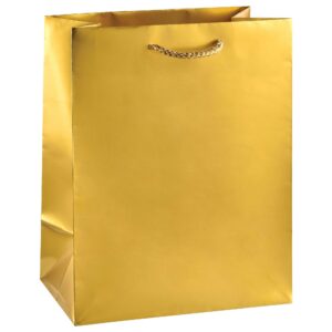 gold matte paper medium gift bag - 9.5" x 7.75" x 4.5", 1 count - perfect for any occasion