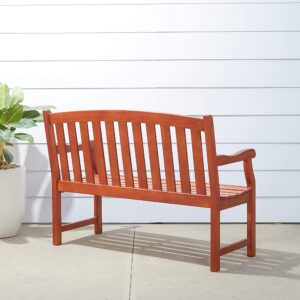 VIFAH V208E Harley Coastal Eucalyptus Wooden Bench for 2 Seater in Entry Way