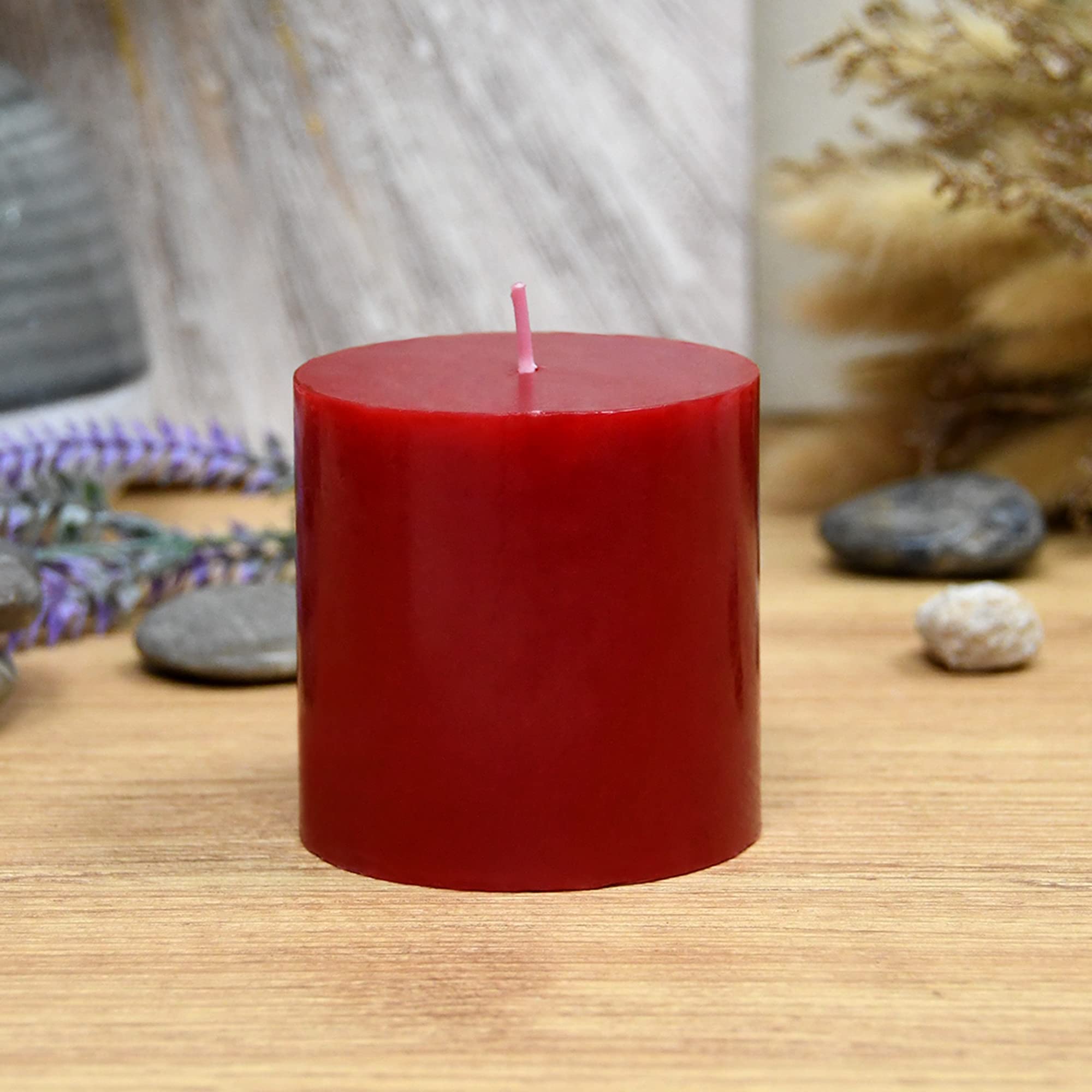 Zest Candle 3" by 3" Inch Red Pillar Candle