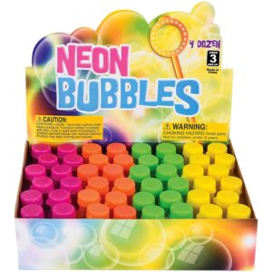 Rhode Island Novelty 1.75 Inch Neon Bubble Bottles, Pack of 48