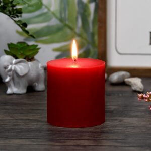 Zest Candle 3" by 3" Inch Red Pillar Candle