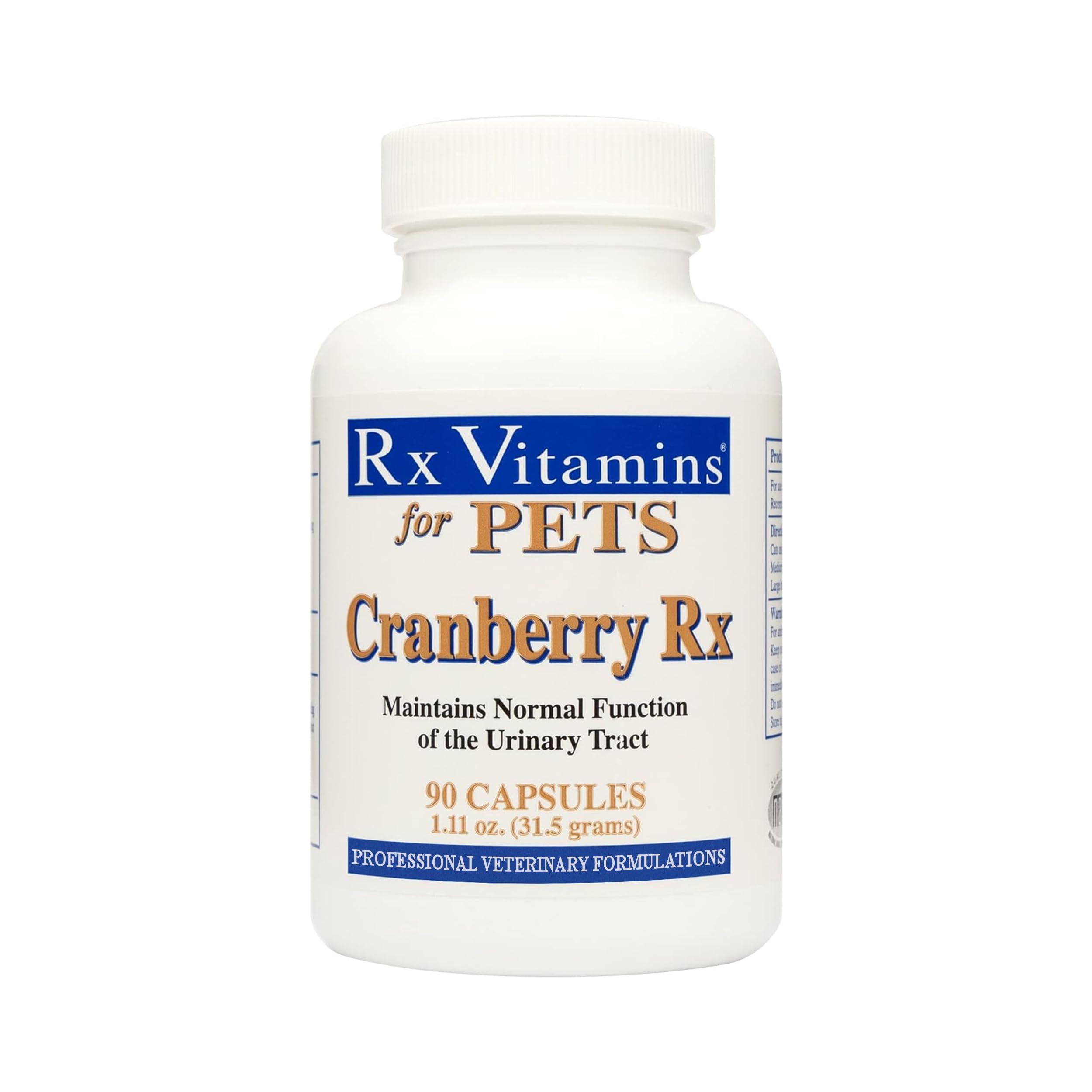 Rx Vitamins Cranberry Pills for Dogs - Cat Urinary Tract Medicine Support - UTI Treatment for Pets - Dog & Cat Urinary Relief Aid - 90 Cap.