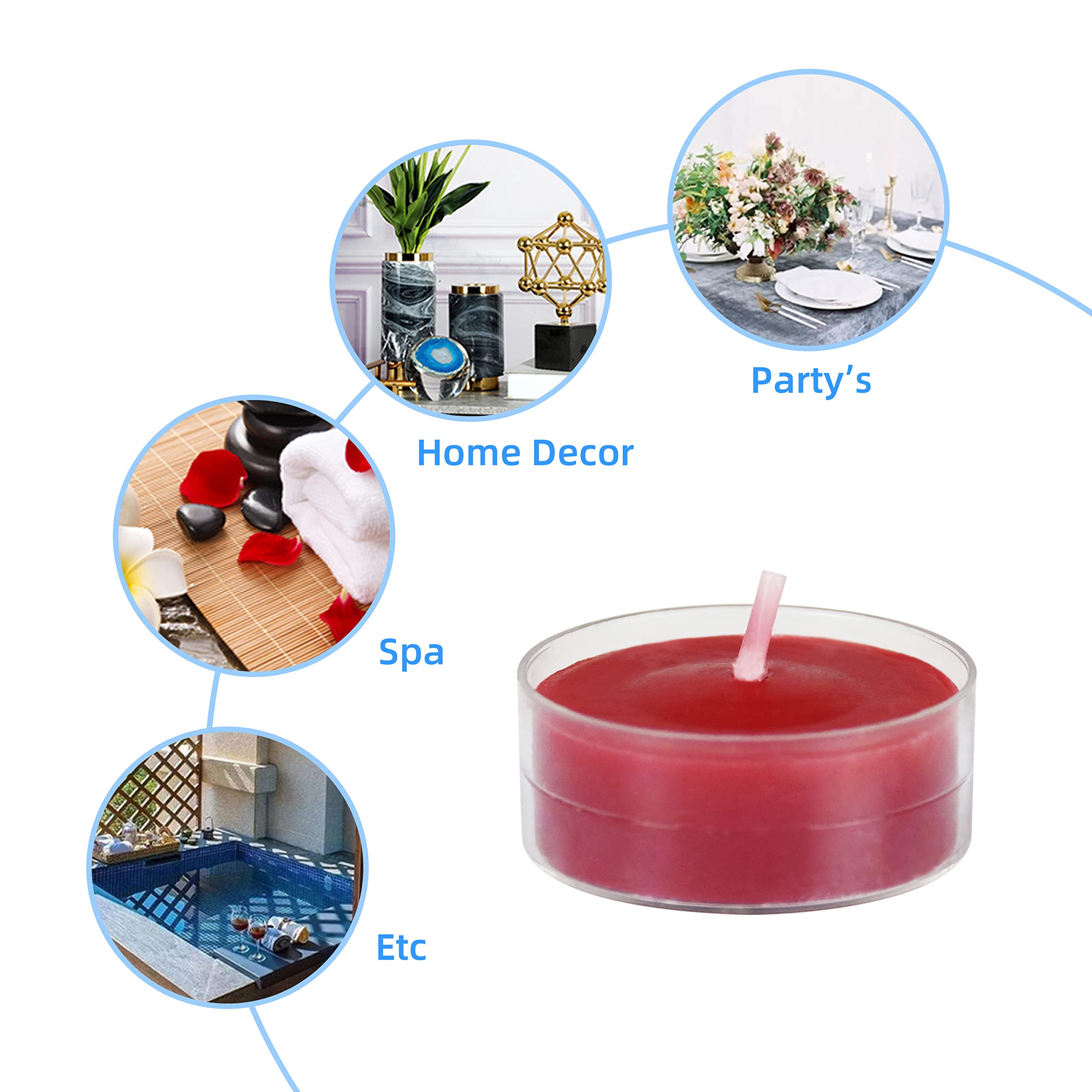 Zest Candle 50-Piece Tealight Candles, Red