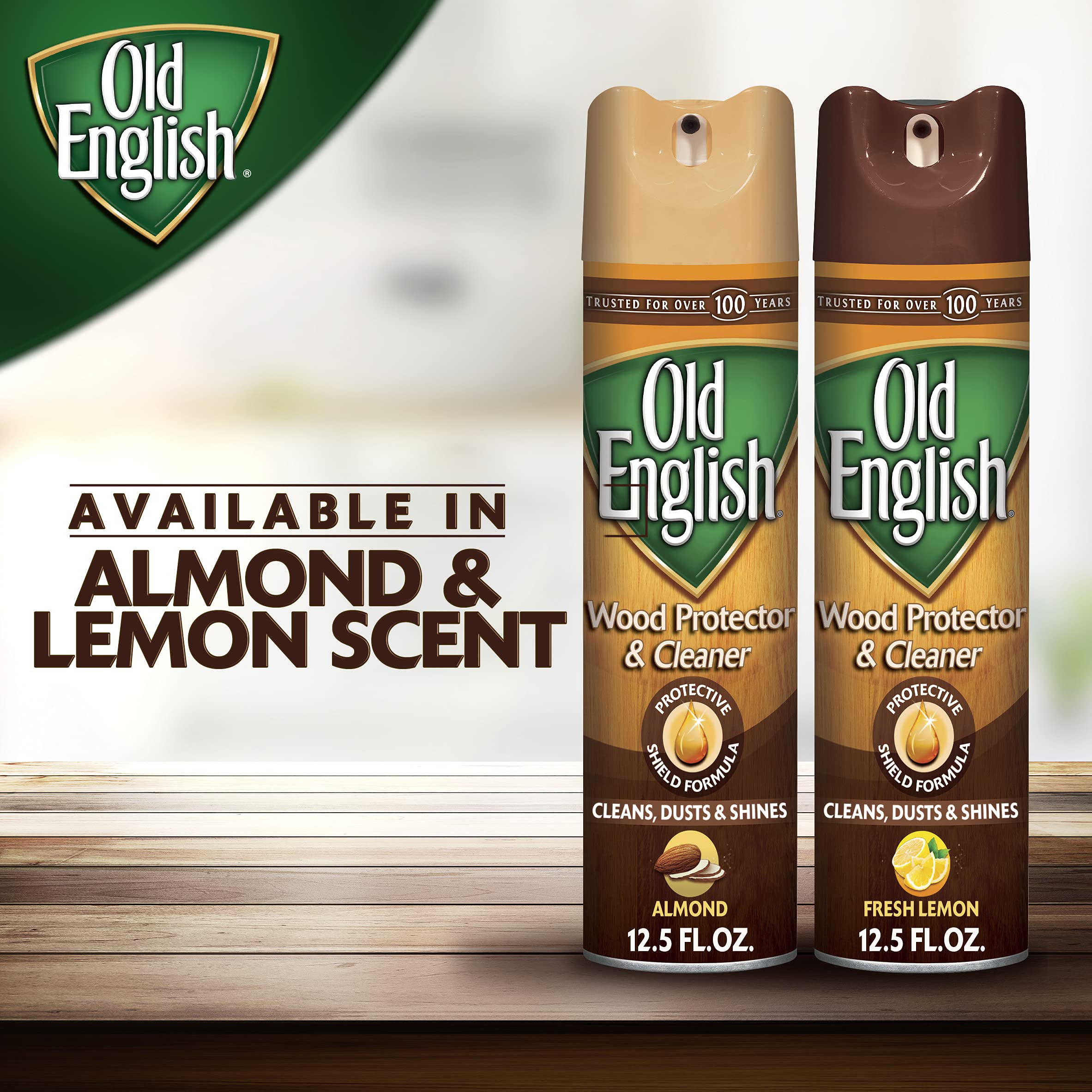 OLD ENGLISH Aerosol Wood Protector & Cleaner, Fresh Lemon 12.50 oz (Pack of 3)