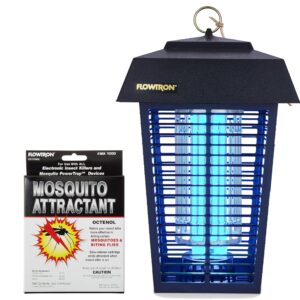 flowtron bug zapper, 1 acre of outdoor coverage with powerful 40w bulb & 5600v instant killing grid with mosquito attractant cartridge