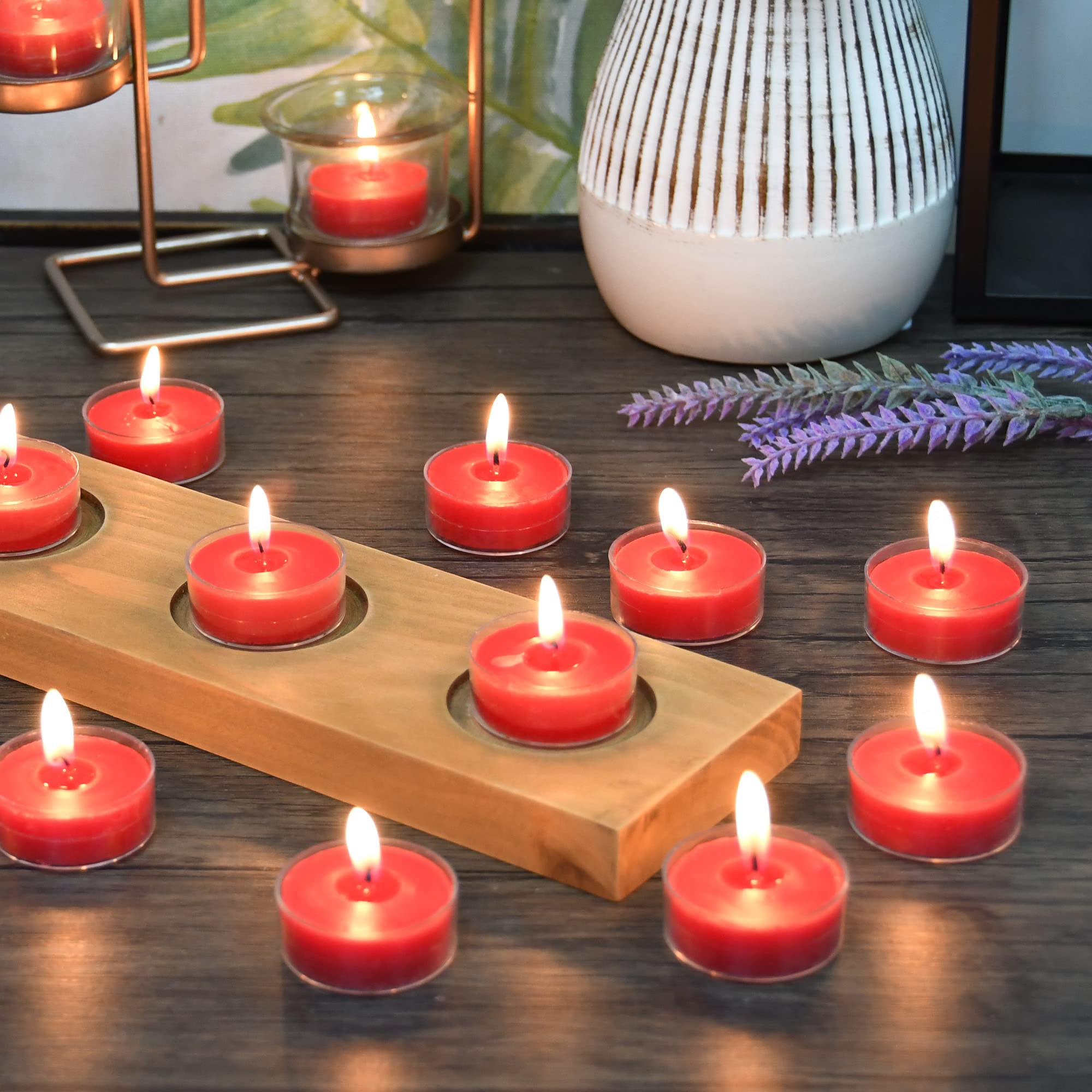 Zest Candle 50-Piece Tealight Candles, Red