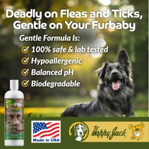 Happy Jack Paracide Flea & Tick Shampoo for Dogs, Dog Flea and Tick Treatment, Flea and Tick Prevention for Cats, 8 oz