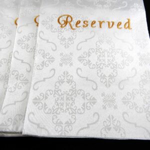 Embroidered Jacquard Reserve Pew Cloths Pack of 4 (White)