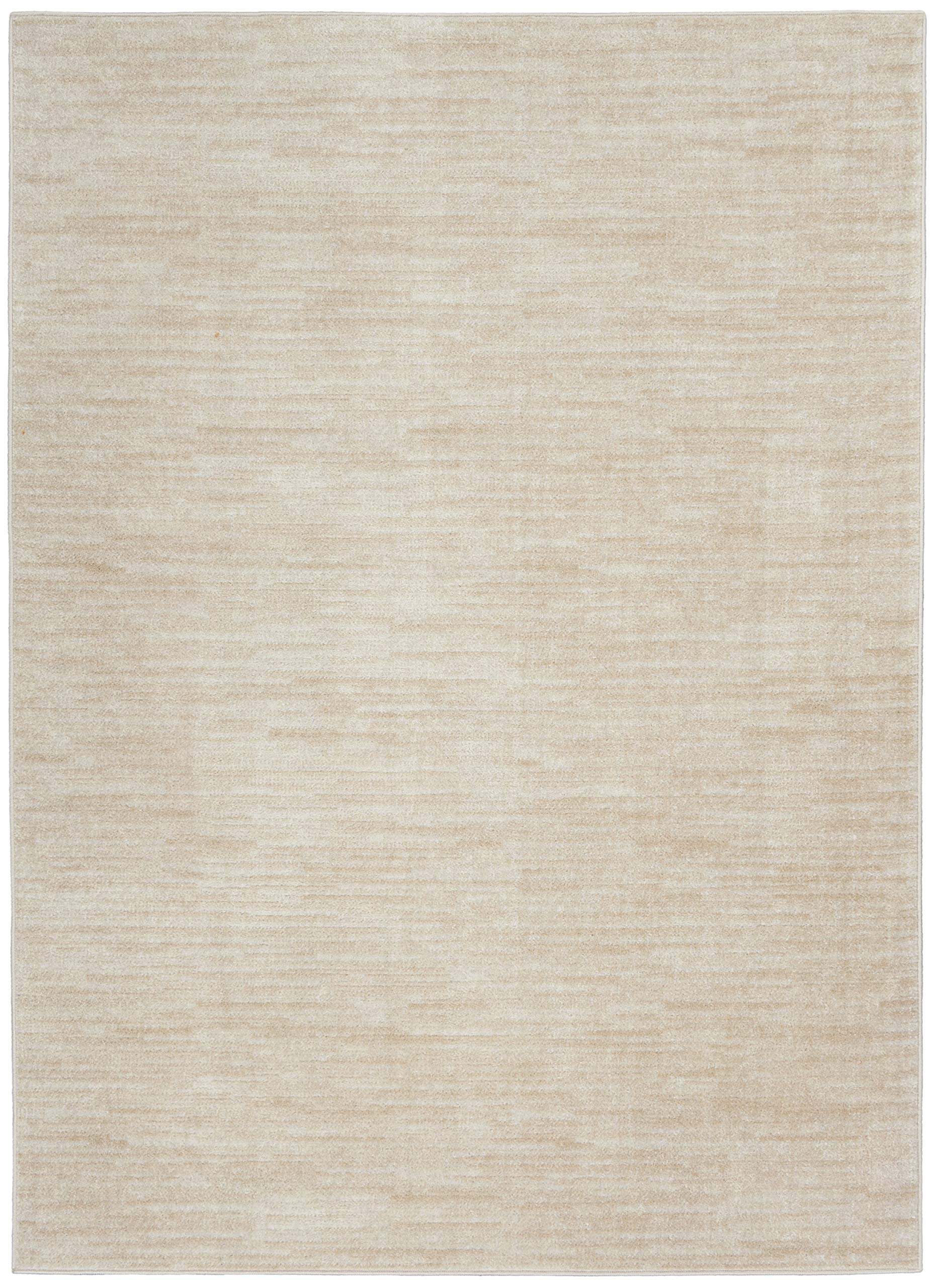 Nourison Essentials Indoor/Outdoor Ivory Beige 5' x 8' Area--Rug, Easy--Cleaning, Non Shedding, Bed Room, Living Room, Dining Room, Deck, Backyard, Patio (5x8)