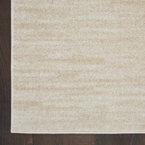 Nourison Essentials Indoor/Outdoor Ivory Beige 5' x 8' Area--Rug, Easy--Cleaning, Non Shedding, Bed Room, Living Room, Dining Room, Deck, Backyard, Patio (5x8)