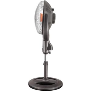 Optimus 14" Oscil Pedestal Digital Dish Remote Heater, Black