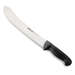 arcos butcher knife 12 inch nitrum stainless steel and 300 mm blade. professional cooking knife for cutting meat, fish and vegetables. ergonomic polyoxymethylene handle. series 2900. color black