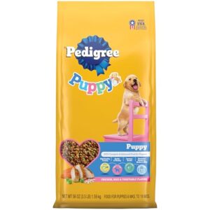 pedigree puppy dry puppy food, chicken, rice, and vegetable flavor, 3.5 lb. bag