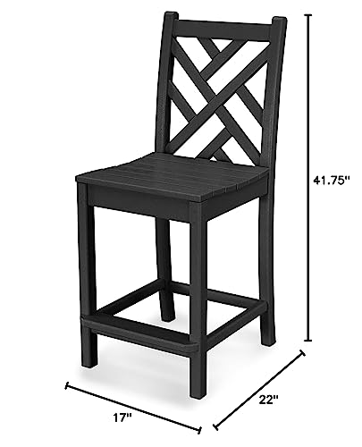 POLYWOOD® Chippendale Counter Chair, Black