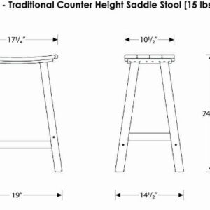 POLYWOOD 2001-BL Traditional 24" Saddle Bar Stool, Black