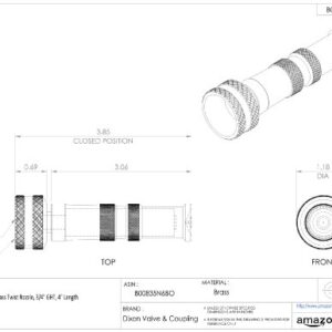 Dixon BTN75 Brass Twist Nozzle, 3/4" GHT, 4" Length