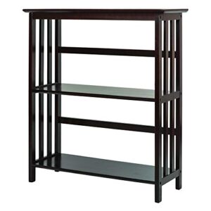 casual home mission style 3-shelf bookcase, espresso