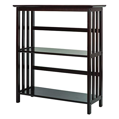 Casual Home Mission Style 3-Shelf Bookcase, Espresso