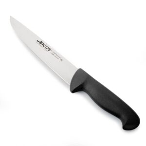 arcos butcher knife 8 inch nitrum stainless steel and 200 mm blade. professional cooking knife for cutting meat, fish and vegetables. ergonomic polyoxymethylene handle. series 2900. color black