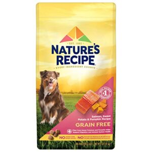 nature′s recipe grain free salmon, sweet potato & pumpkin recipe dry dog food, 4 lb. bag