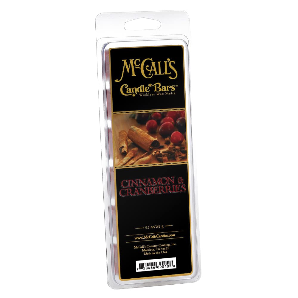 McCall's Candle Bars | Cinnamon & Cranberries | Highly Scented & Long Lasting | Premium Wax & Fragrance | Made in The USA | 5.5 oz…