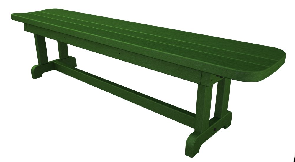 POLYWOOD Park 72-Inch Harvester Backless Bench, Green