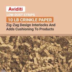 Aviditi Crinkle Cut Paper Shred Filler, Kraft, (1 Case of 10 Lbs.) for Gift Wrapping, Holidays, Craft DIY's, Basket Filling and Decoration