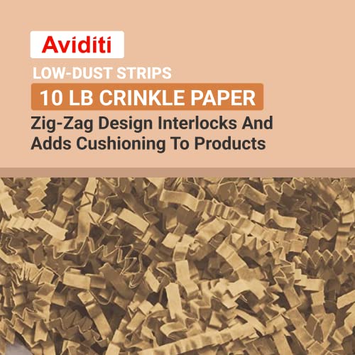 Aviditi Crinkle Cut Paper Shred Filler, Kraft, (1 Case of 10 Lbs.) for Gift Wrapping, Holidays, Craft DIY's, Basket Filling and Decoration