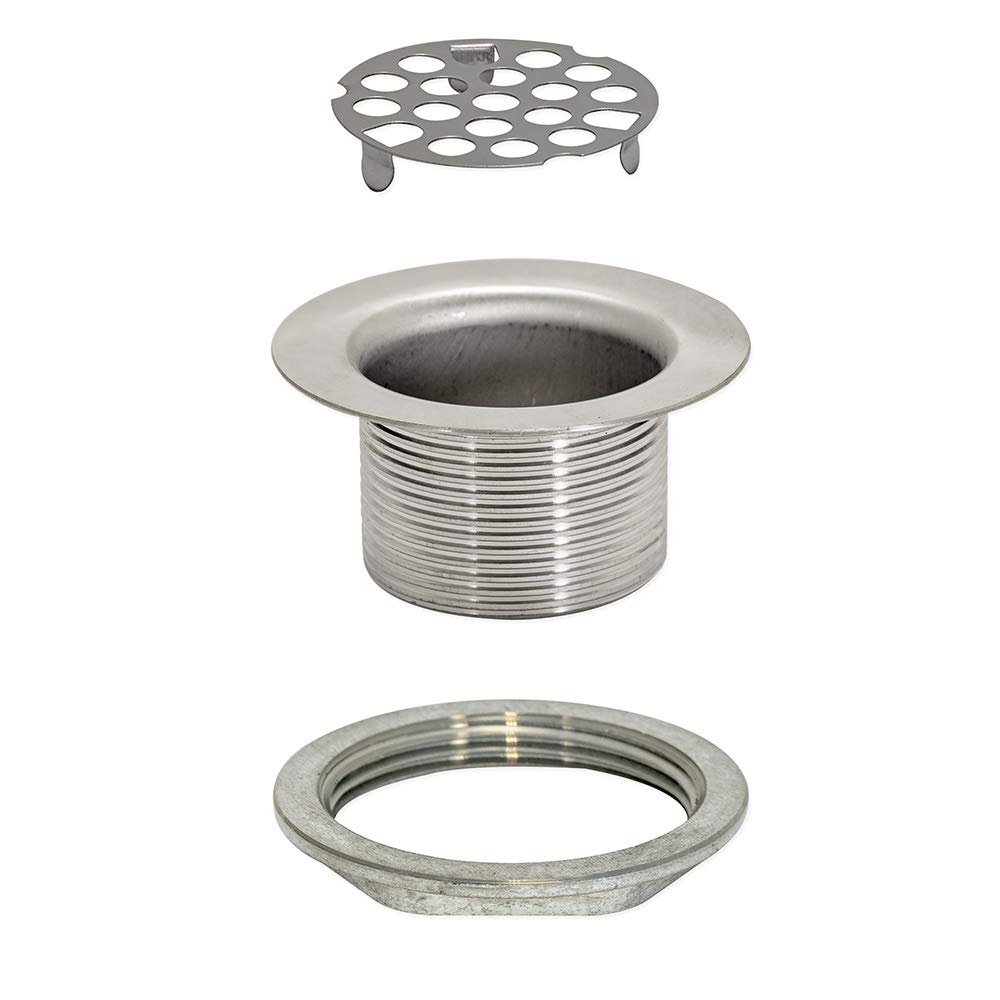 EZ-FLO Stainless Steel Flat Top Duplex Strainer with Flange, 1-7/8 to 2-1/4 Inch Sink Opening, Die Cast Nut, 30043