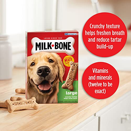 Milk-Bone Original Dog Treats for Large Dogs, 24 Ounce, Crunchy Biscuit Helps Clean Teeth