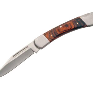 SZCO Supplies 4-Inch Classic Lockback Folding Knife, Wood,Stainless Steel