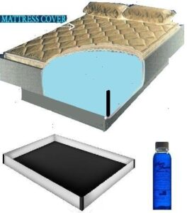 super single 48x84 2000 zipper waterbed mattress cover w/ 12 mil pro max water bed safety liner & 4oz premium clear bottle conditioner