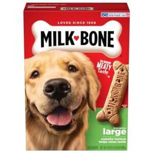 milk-bone original dog treats for large dogs, 24 ounce, crunchy biscuit helps clean teeth