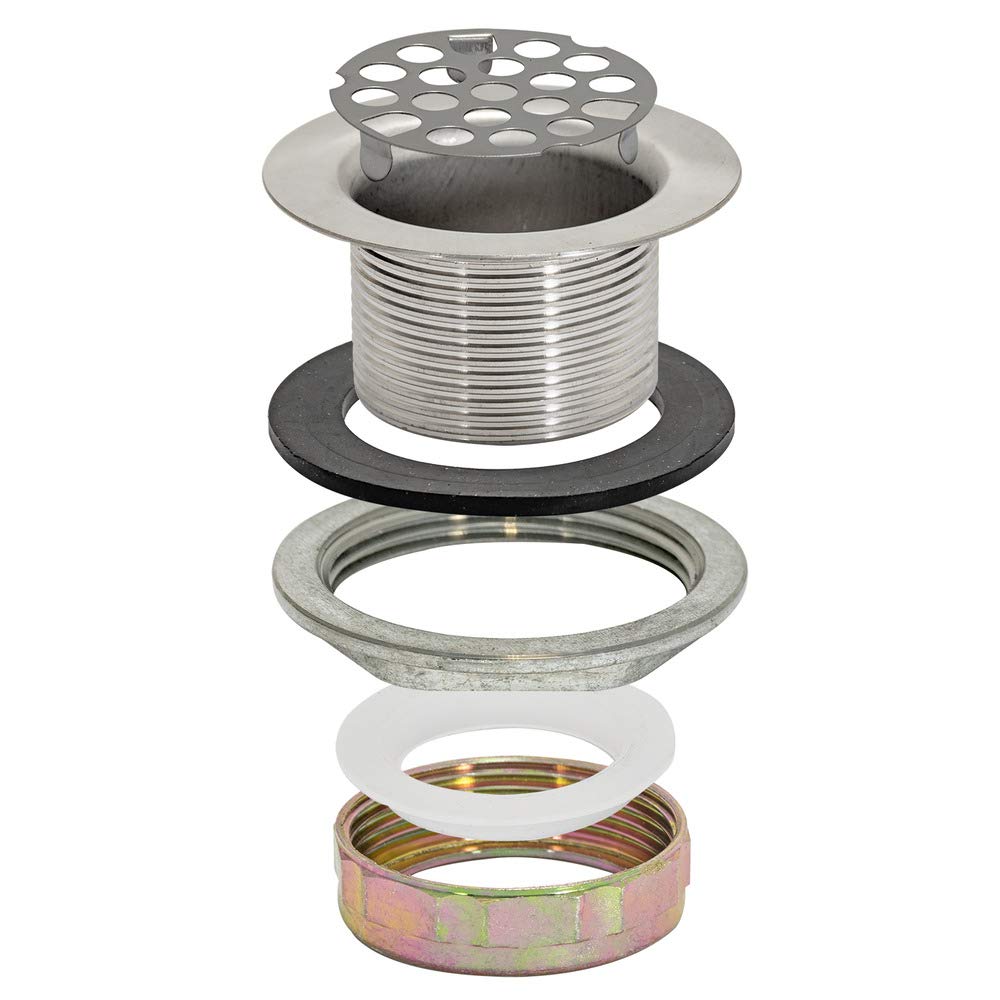 EZ-FLO Stainless Steel Flat Top Duplex Strainer with Flange, 1-7/8 to 2-1/4 Inch Sink Opening, Die Cast Nut, 30043