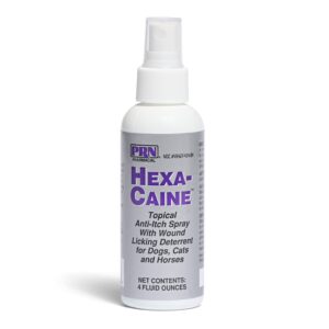 prn pharmacal hexa-caine dog & cat anti-itch spray - topical anti-itch spray to provide quick relief to soothe minor skin irritation in horses, dogs, & cats - 4 oz spray bottle