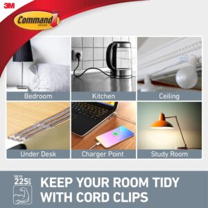 Command Round Cord Clips, Clear, 4-Clips (17017CLRES)