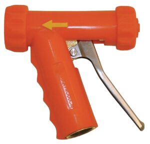 water nozzle, indust spray, safety orange