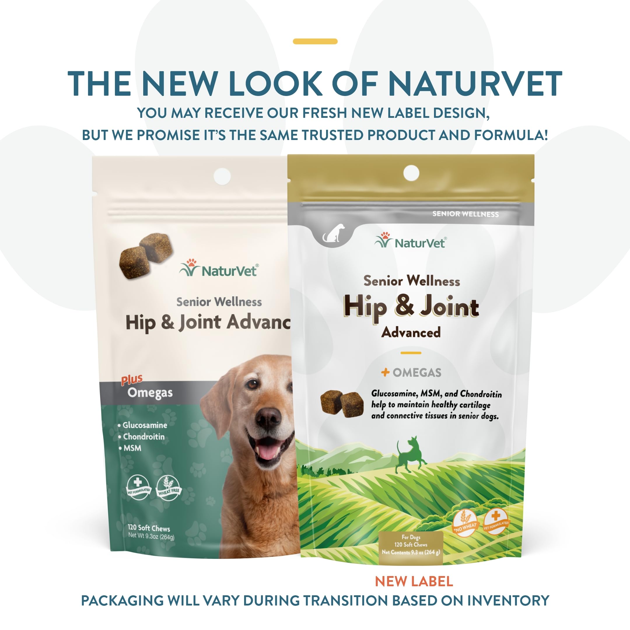 NaturVet – Senior Wellness Hip & Joint Advanced Plus Omegas | Help Support Your Pet’s Healthy Hip & Joint Function | Supports Joints, Cartilage & Connective Tissues | 120 Soft Chews