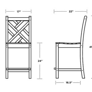 POLYWOOD® Chippendale Counter Chair, Sand