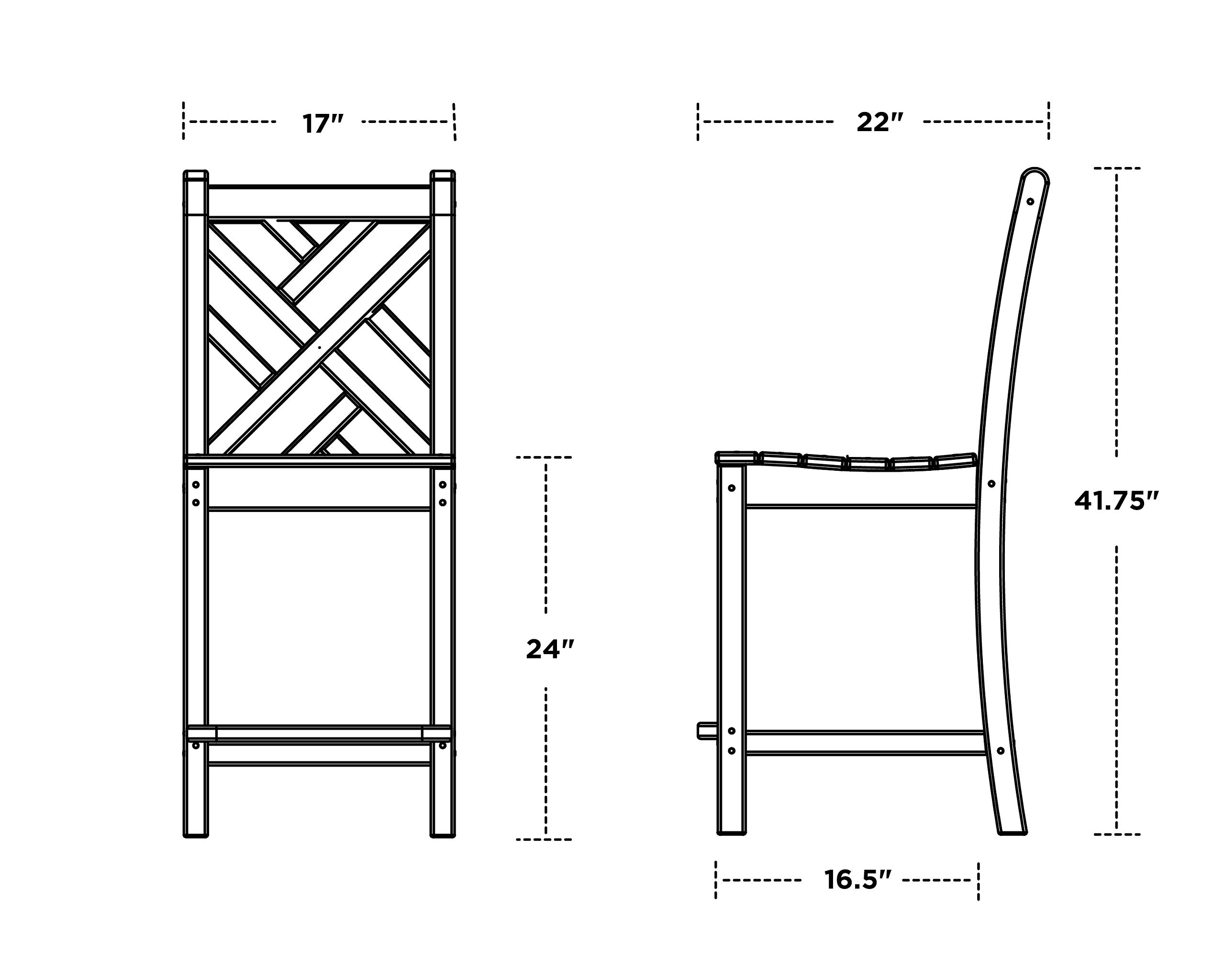 POLYWOOD® Chippendale Counter Chair, Sand