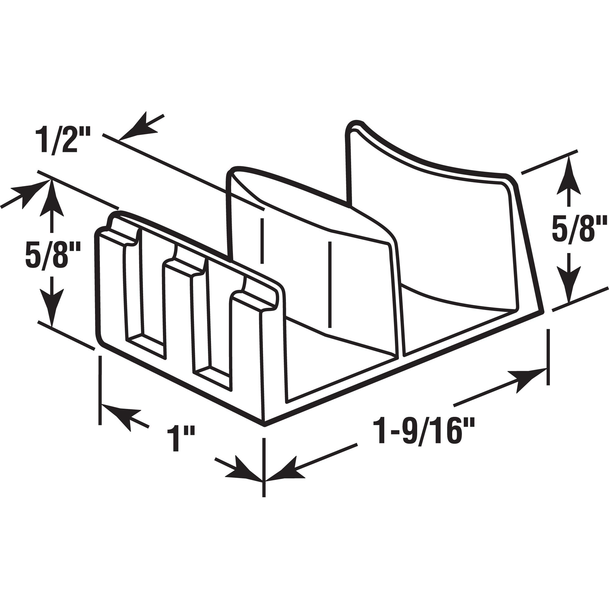 Prime-Line M 6058 Clear Plastic, Shower Door Bottom Guide Assembly (2 Pack)