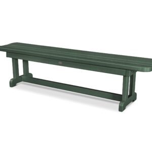 POLYWOOD Park 72-Inch Harvester Backless Bench, Green